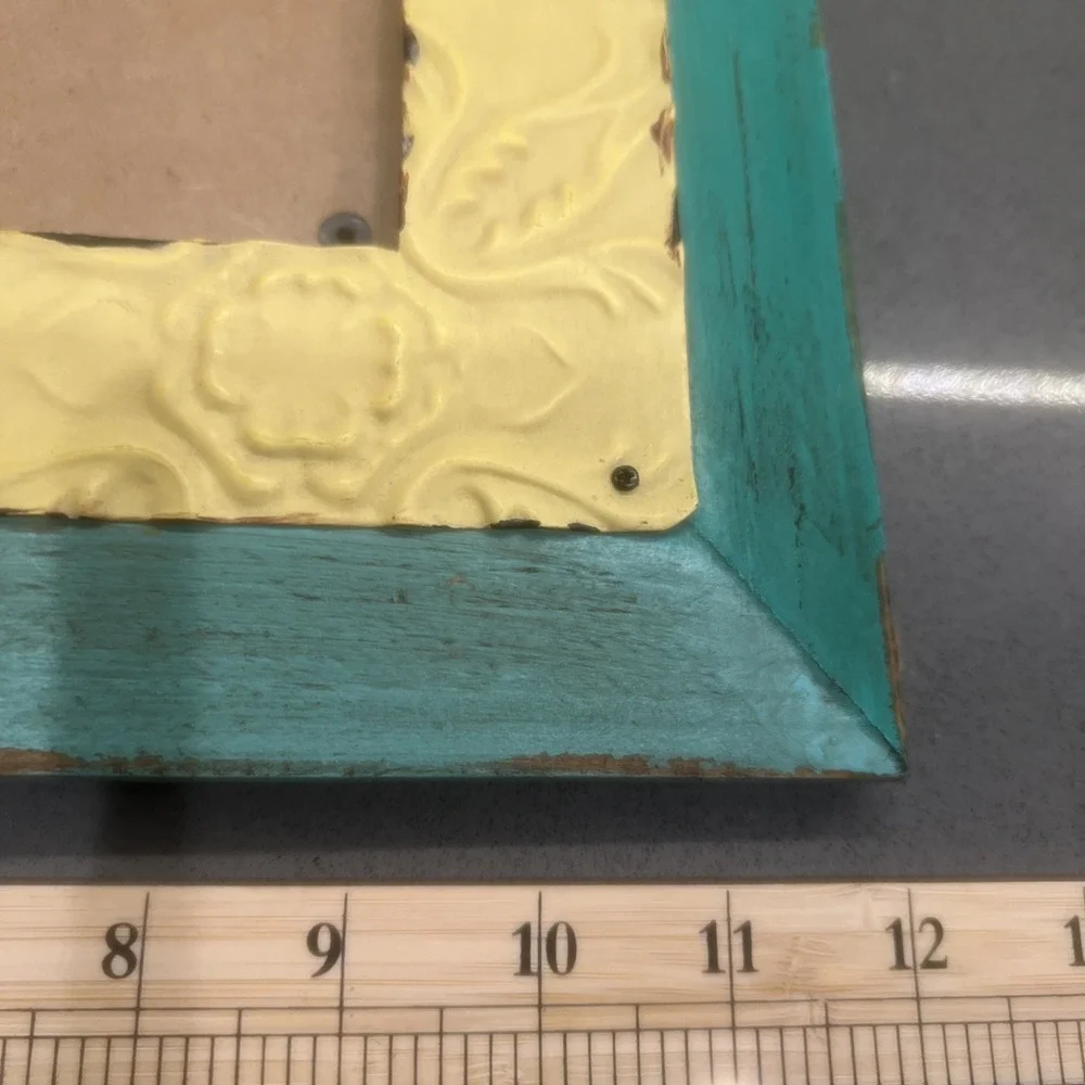 Rustic Handcrafted Aluminum/Wooden Picture Frame for 4.5
